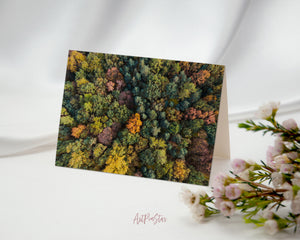 Autumn Forest Landscape Pattern Greeting Cards