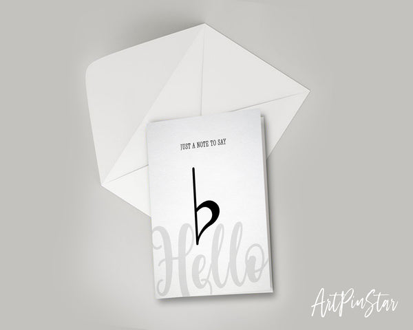 Just a note to say Hello Flat Sign Flat Sign Music Gift Ideas Customizable Greeting Card