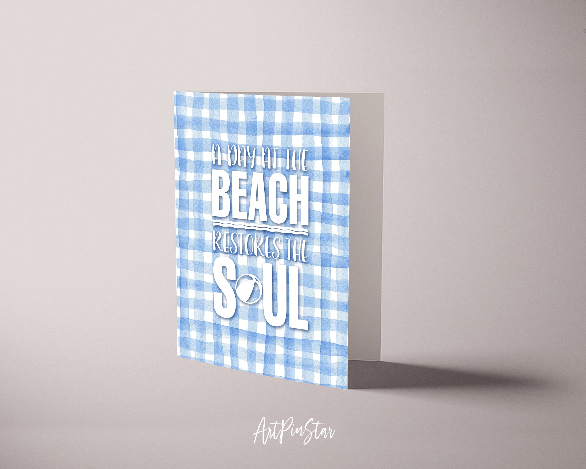 A day at the beach restores the soul Funny Quote Customized Greeting Cards