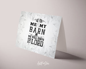 As for me & my barn, we will serve the Lord Bible Verse Customized Greeting Card