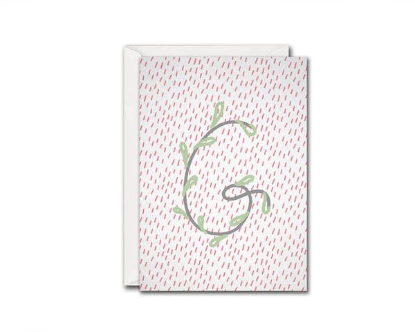Alphabet Forest Letter G Animal Monogram Note Cards