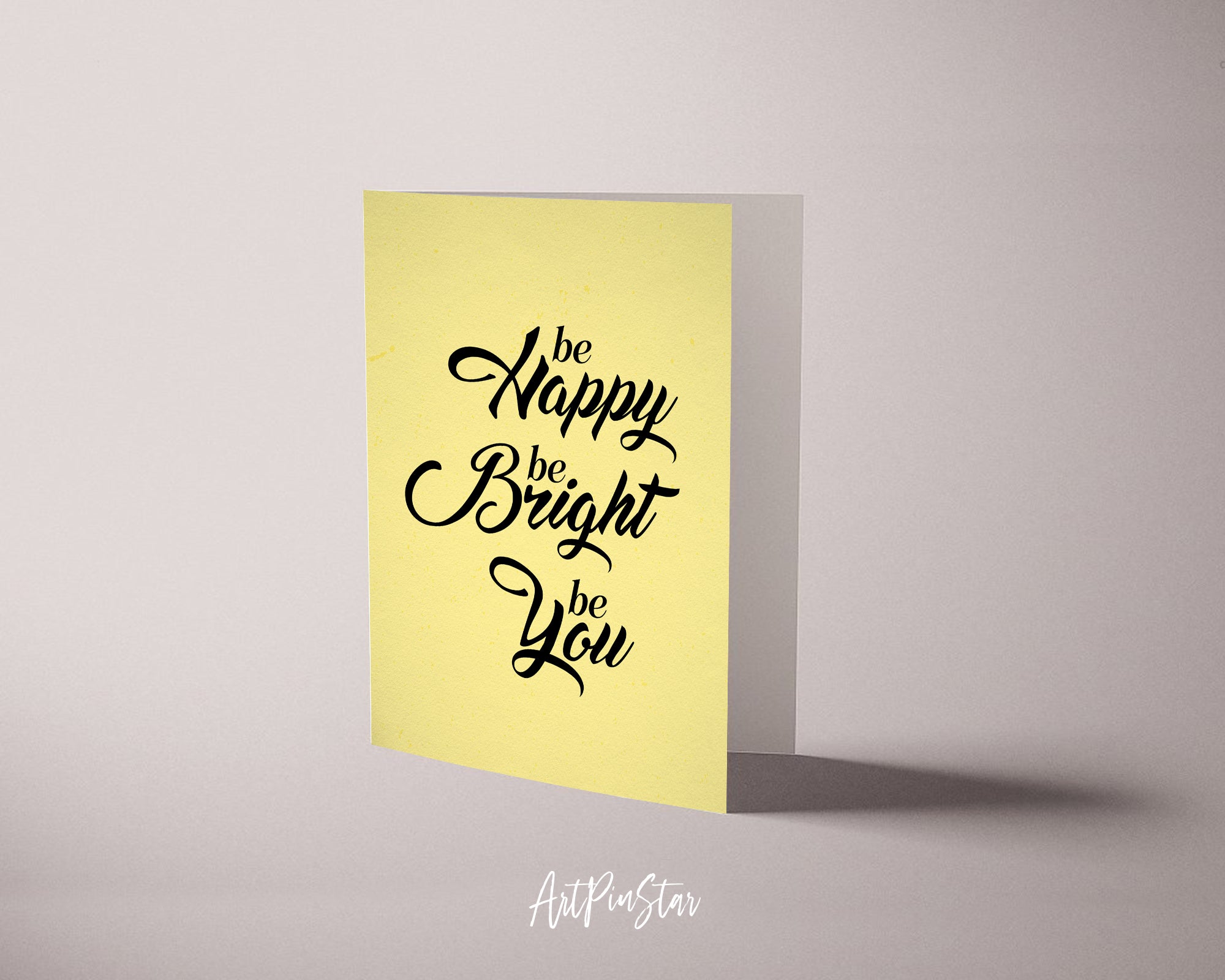 Be happy be bright be you Inspirational Quote Customized Greeting Cards