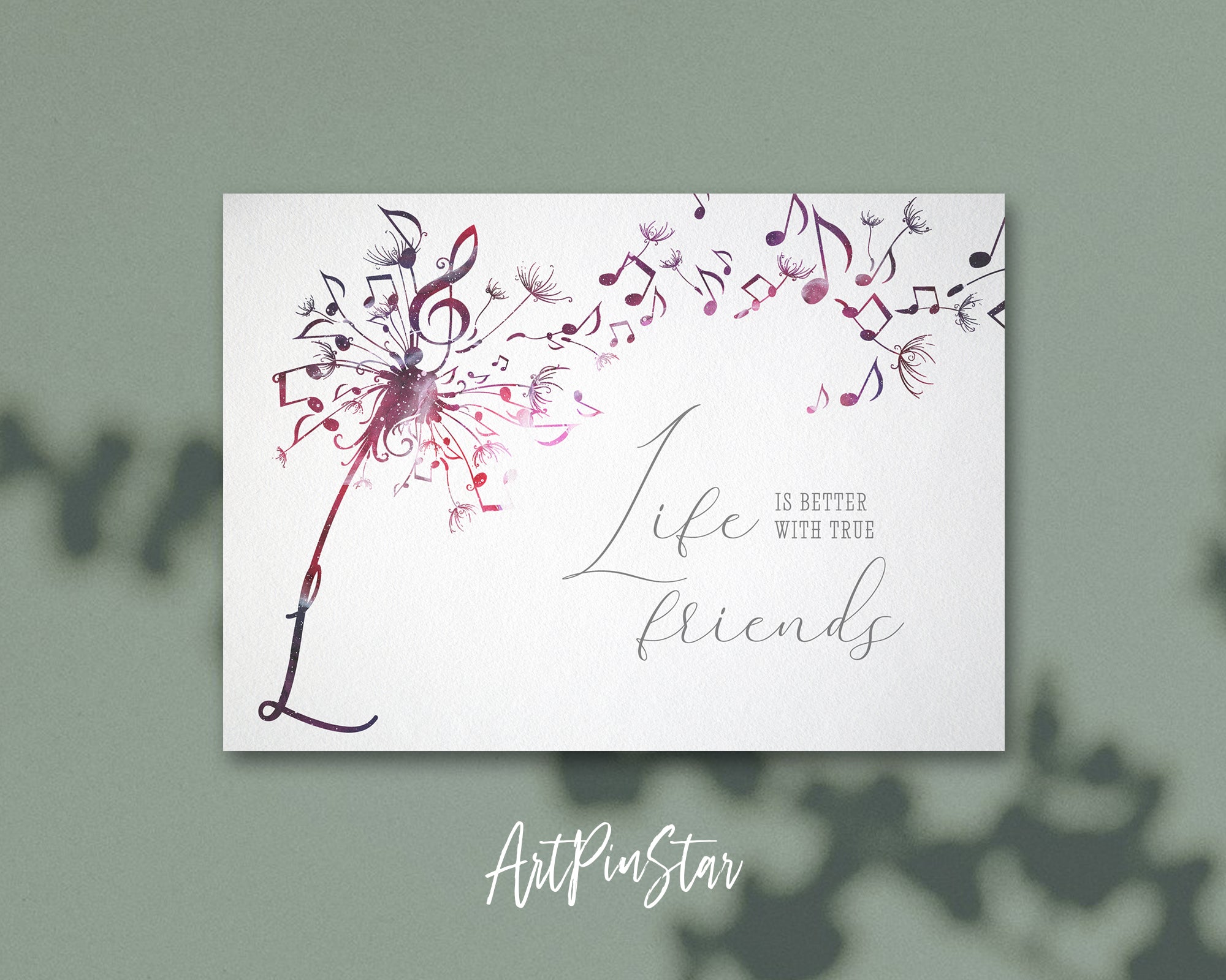 Inspiring Music Quote Letter L Symbol Life is better with true friends