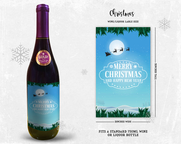 Merry Christmas and Happy New Year Holiday Customizable Label