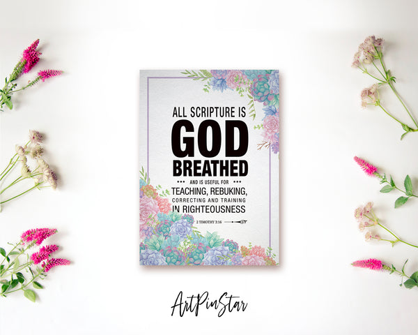 All scripture is god breathed and is useful for teaching Bible Verse Customized Greeting Card