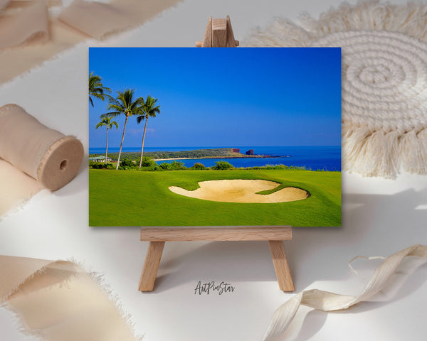 Coastal Golf Course Landscape Custom Greeting Cards