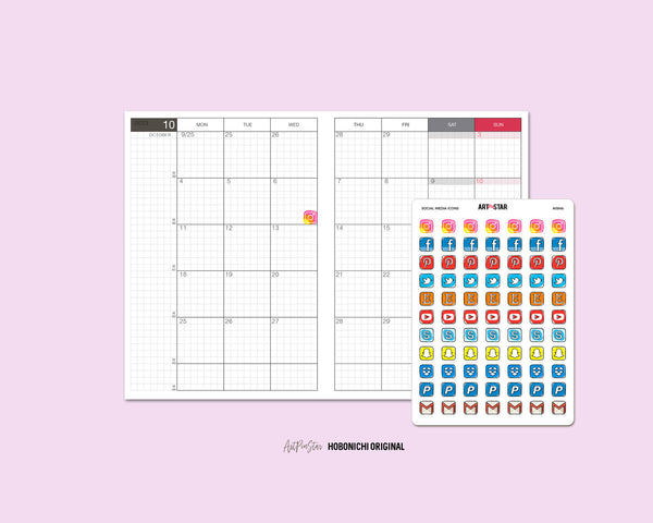 Monthly Sticky Note Planner Sticker, A6 Yellow