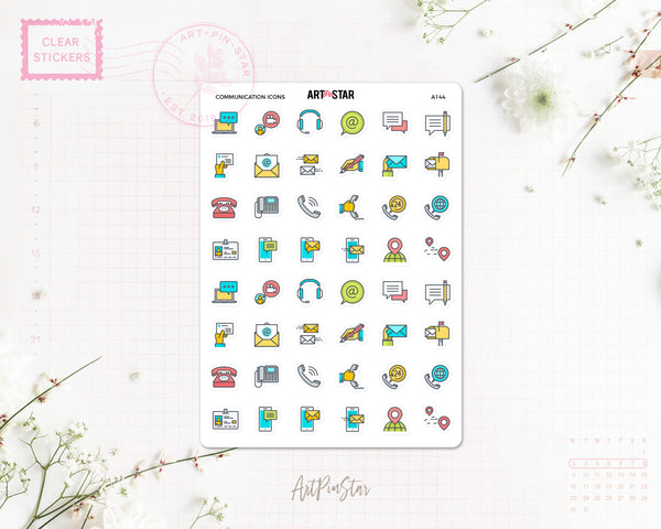 Communication Icons Planner Sticker, Social