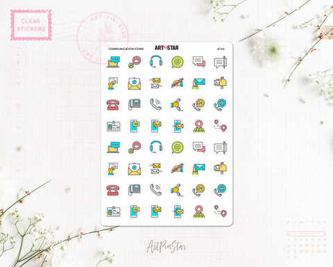 Communication Icons Planner Sticker, Social