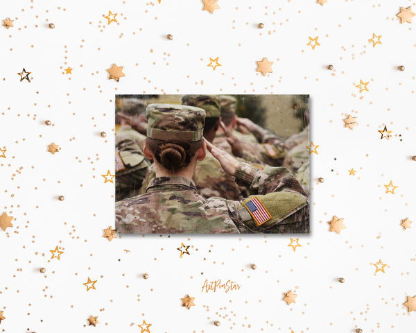 American Soldiers Salute US Army Military Veterans Day Custom Holiday Greeting Cards