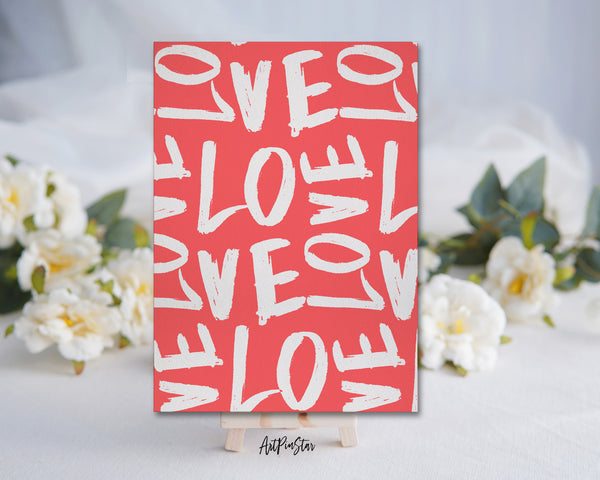 Valentine's Day Romantic Cream and Coral Red Customized Greeting Card