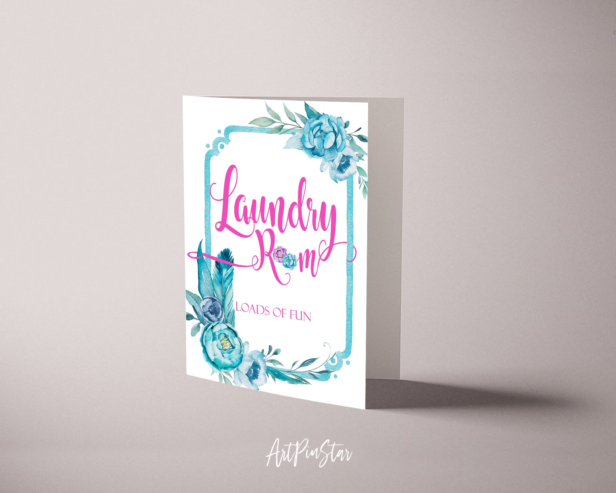 Laundry room loads of fun Sign Quote Customized Greeting Cards