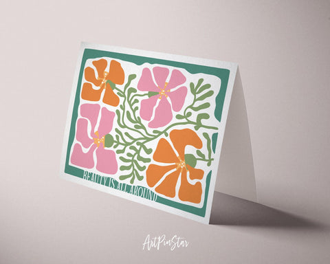 Beauty is all around Flower Quote Customized Gift Cards