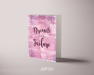 Dreams than failure Suzy Kassem Inspirational Quote Customized Greeting Cards
