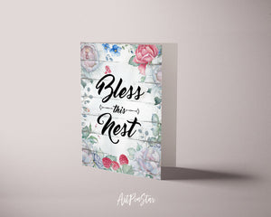 Bless this nest Inspirational Quote Customized Greeting Cards