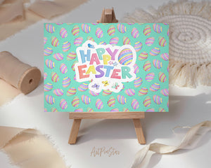 Happy Easter Eggs Customized Greeting Card