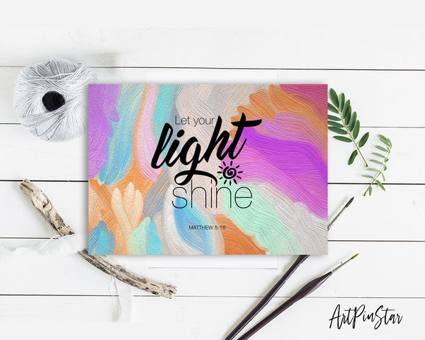Let your light shine Matthew 5:16 Bible Verse Customized Greeting Card