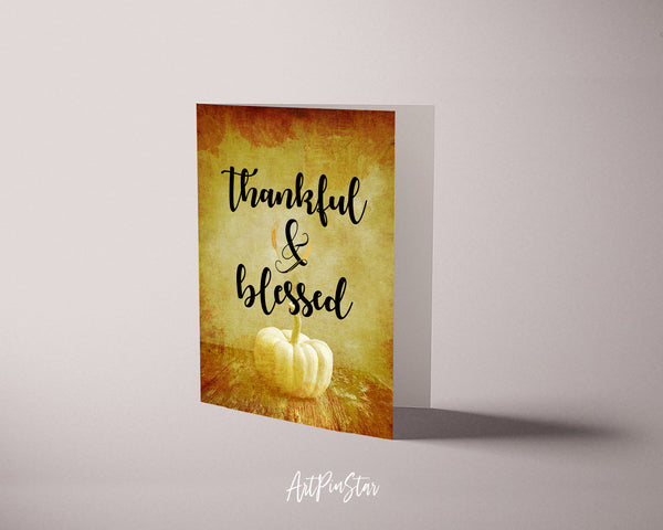 Thankful & Blessed Bible Verse Customized Greeting Card