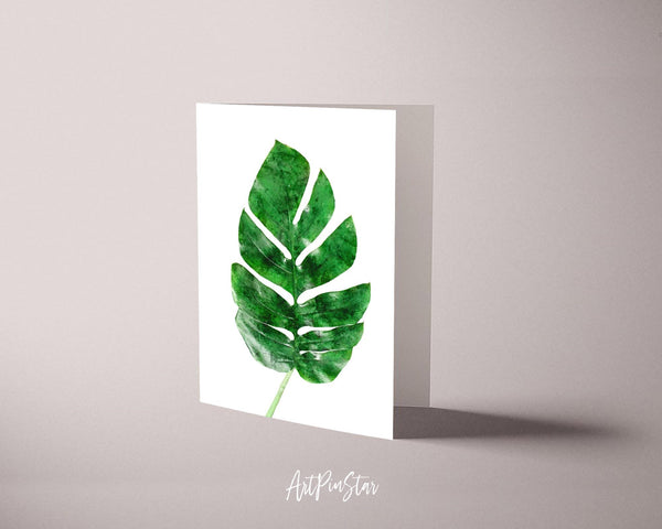 Tropical Palm Leaf Watercolor Botanical Garden Customized Greeting Card