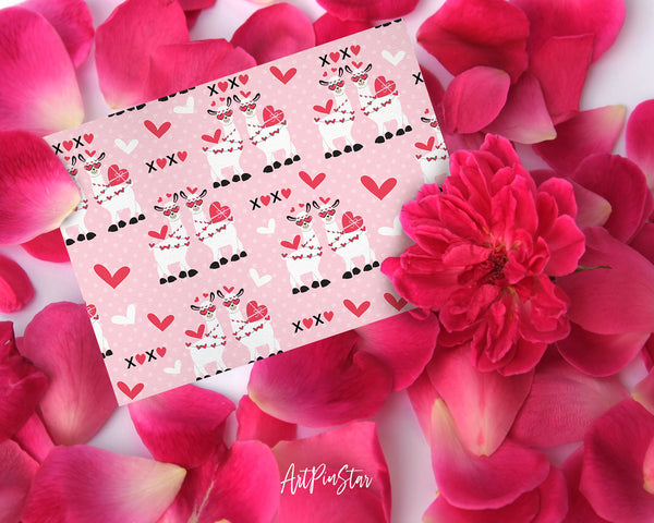 Valentine's Day Llamas and XOXO Customized Greeting Card