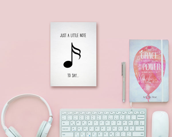 Just a little note to say Sixteenth Note Sixteenth Note Music Gift Ideas Customizable Greeting Card