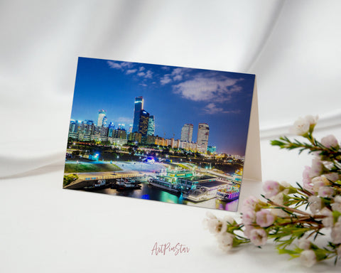 Han River, Seoul, South Korea Landscape Custom Greeting Cards