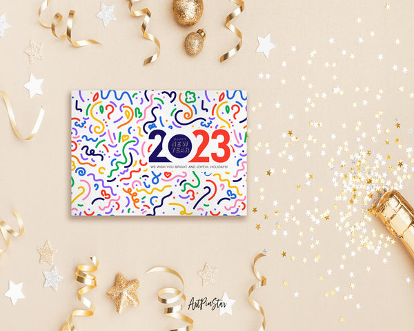 New Year 2023 We wish you bright and Joyful Holidays Amazing Customized Greeting Card