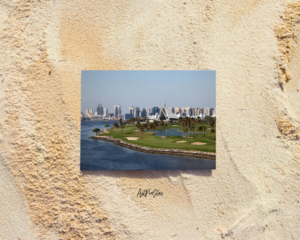 Dubai Creek Golf Course and Yacht Club Landscape Custom Greeting Cards