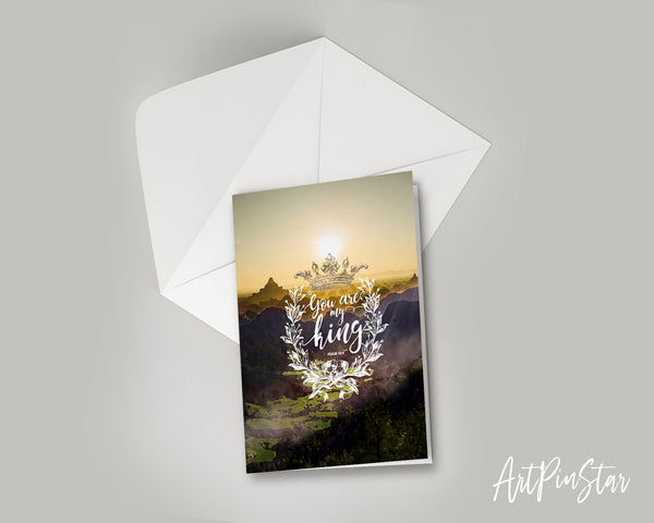 You are my king Psalm 44:4 Bible Verse Customized Greeting Card
