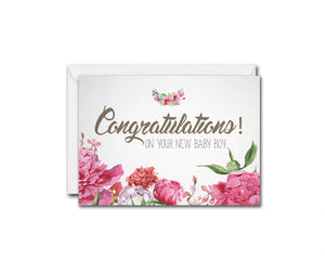 Congratulations On Your New Baby Boy Birth Announcements Customized Gift Cards