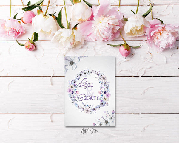 Grace & Beauty Flower Quote Customized Gift Cards