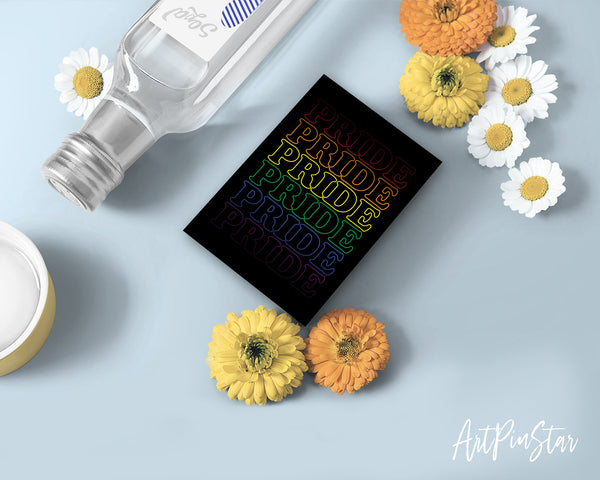PRIDE in Pride Colors, LGBTQIA Greeting Cards Pride Month with Rainbow