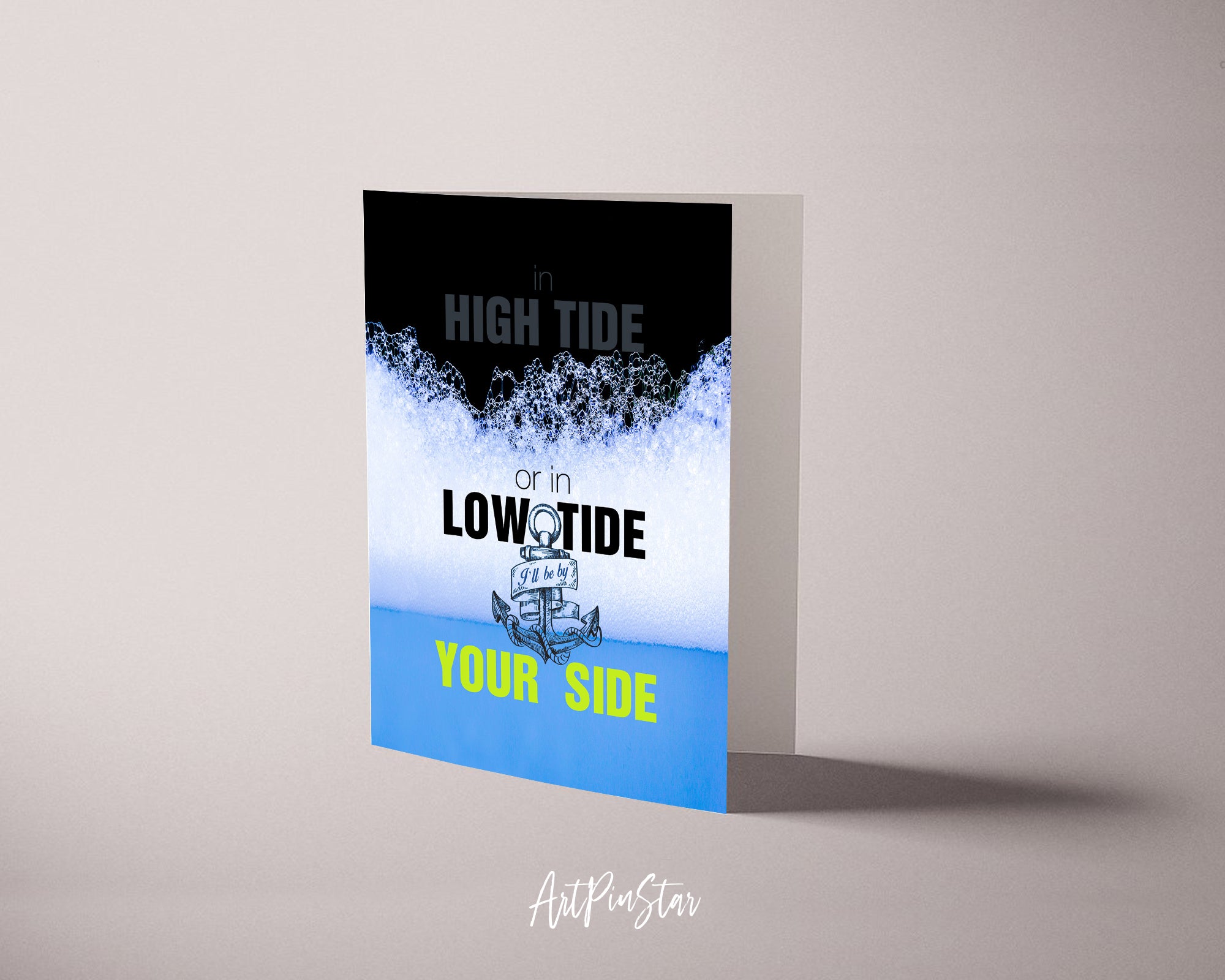 In high tide or in low tide I'll be by your side Bob Marley Inspirational Customized Greeting Card