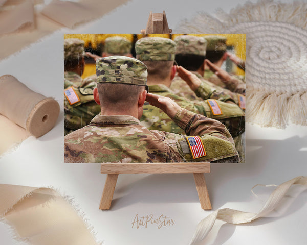 American Soldiers Salute US Army Forces Military USA Veterans Day Custom Holiday Greeting Cards