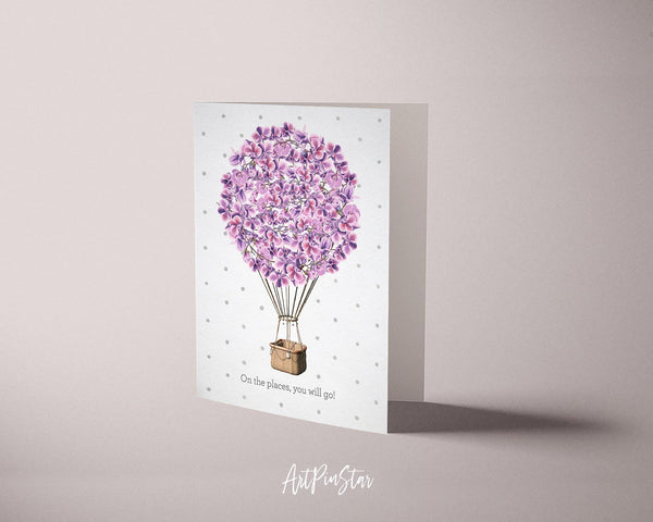 On the places you will go Flower Quote Customized Gift Cards