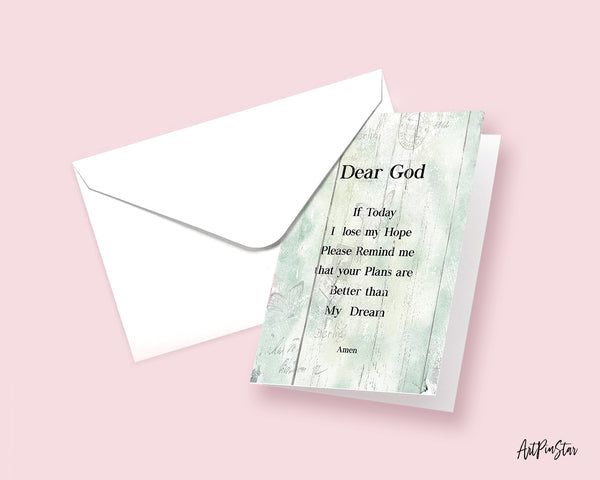 Dear god if today I lose my hope please remin Bible Verse Scripture Quote Customized Greeting Cards