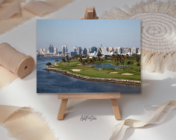 Dubai Creek Golf Course and Yacht Club Landscape Custom Greeting Cards