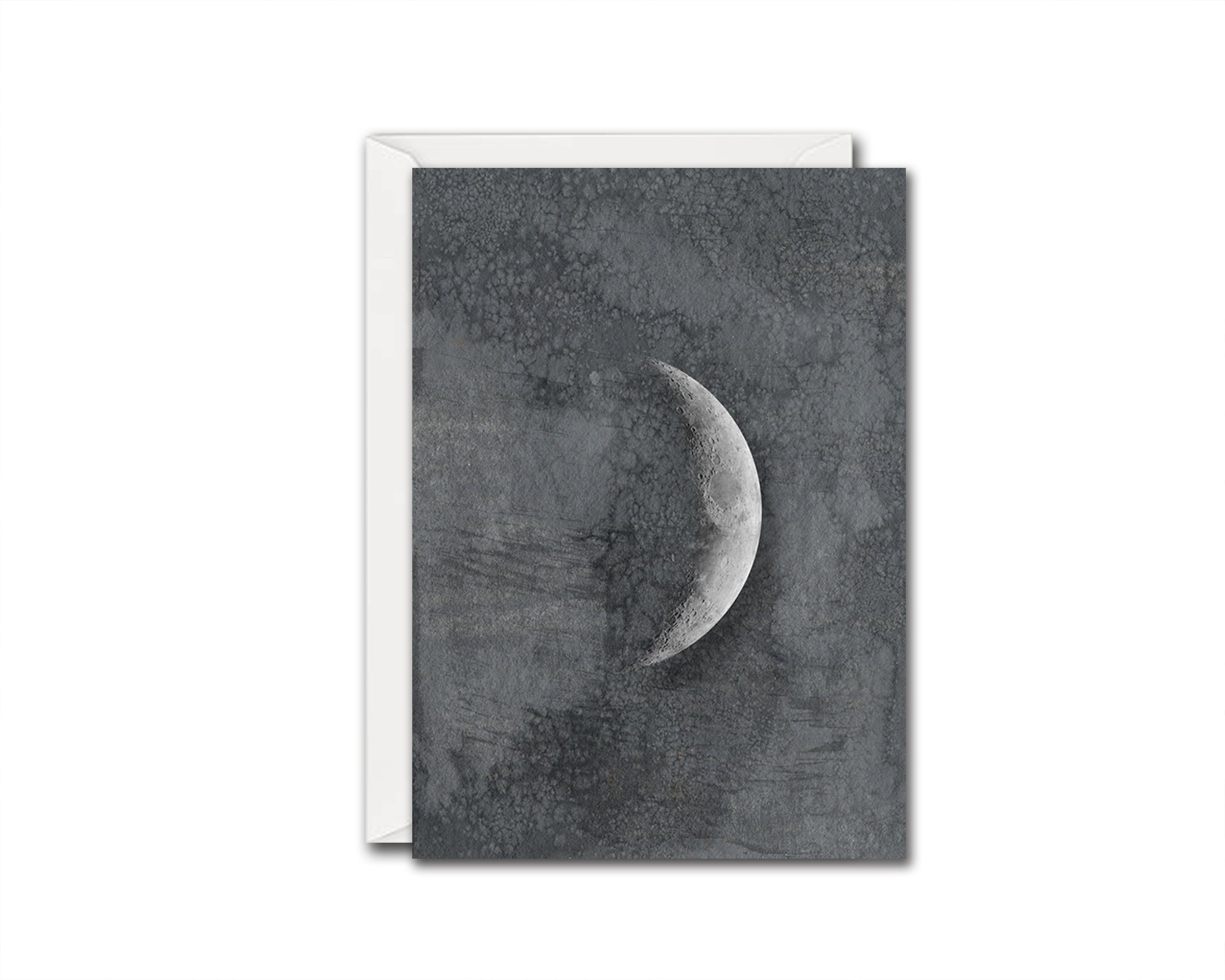 Waxing Crescent Moon Phases Watercolor Galaxy Space Customizable Greeting Card