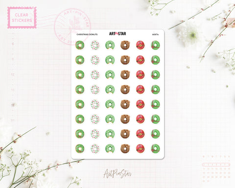 Christmas Donuts Planner Sticker, Front