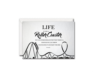Life is like a roller coaster Wisdom Quote Customized Greeting Cards