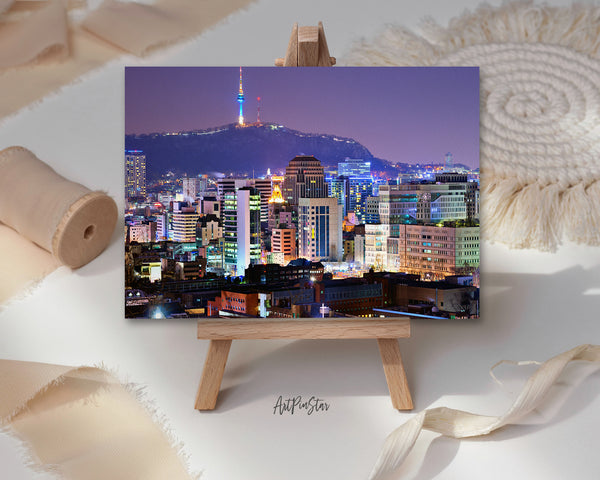 Nam Mountain Tower, Seoul, South Korea Landscape Custom Greeting Cards