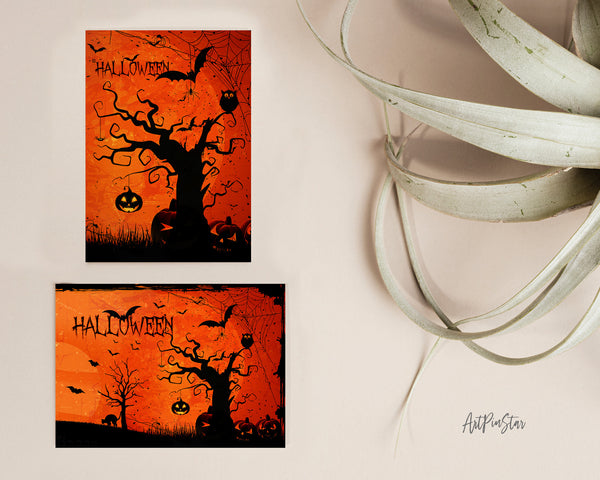 Halloween  Pumpkin Bat Custom Holiday Greeting Cards