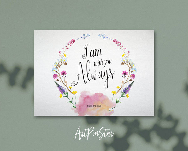 I Am With You Always Matthew 28:20 Bible Verse Customized Greeting Card