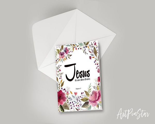 Jesus the name above all names Philippians 2:9 Bible Verse Customized Greeting Card