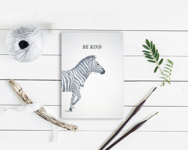Be Kind Zebra Animal Greeting Cards