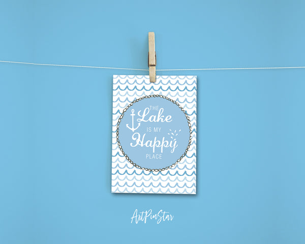 The Lake is my happy place Happiness Quote Customized Greeting Cards