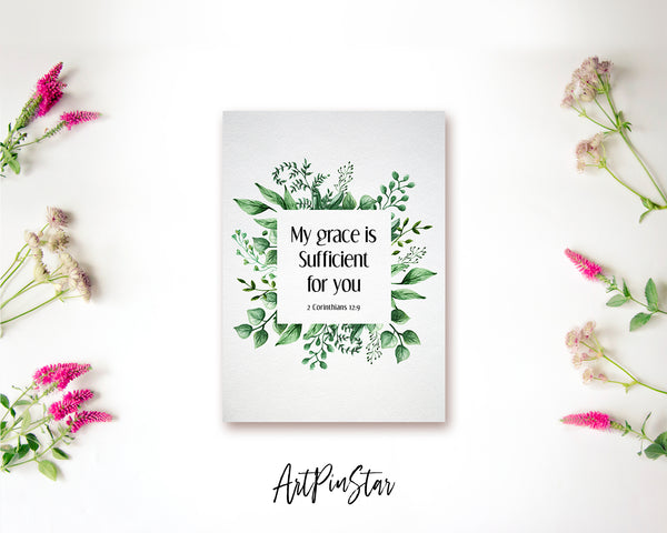 My grace is sufficient for you 2 Corinthians 12:9 Bible Verse Customized Greeting Card