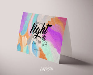 Let your light shine Matthew 5:16 Bible Verse Customized Greeting Card