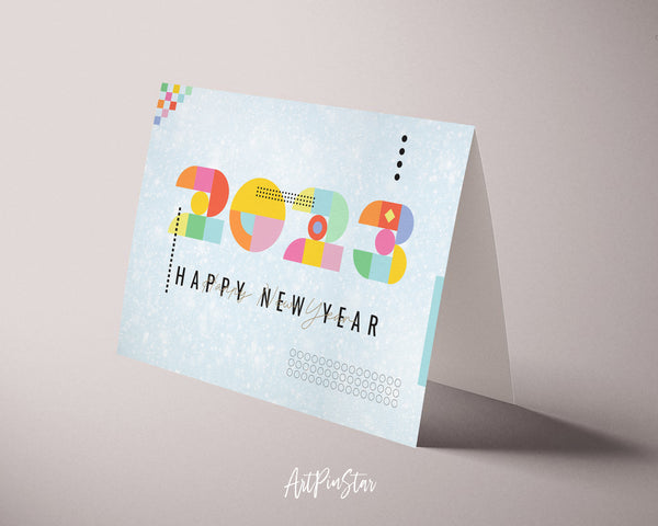 Colorful New Year 2023 New Year Customized Greeting Card