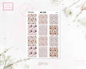 Floral Pattern Mini Fullbox Planner Sticker, Weeks